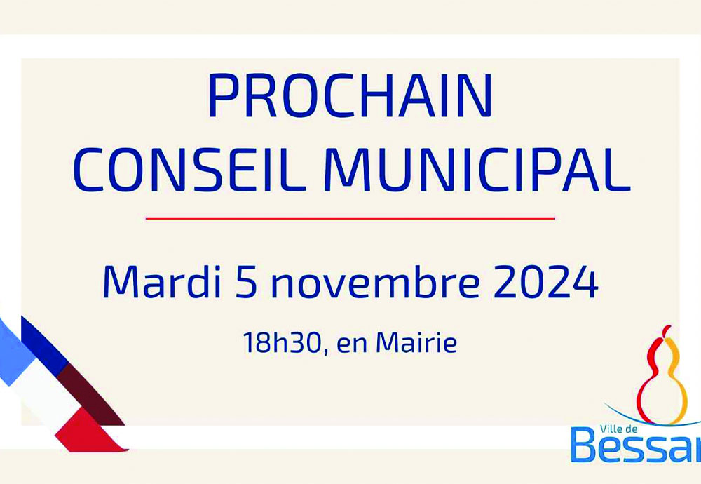 LE PROCHAIN CONSEIL MUNICIPAL LE MARDI 5 NOVEMBRE EN MAIRIE